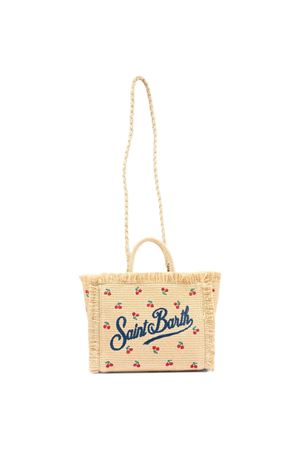 Borsa Colette in tessuto effetto paglia con ricami ciliegie SAINT BARTH KIDS | COL001700345L